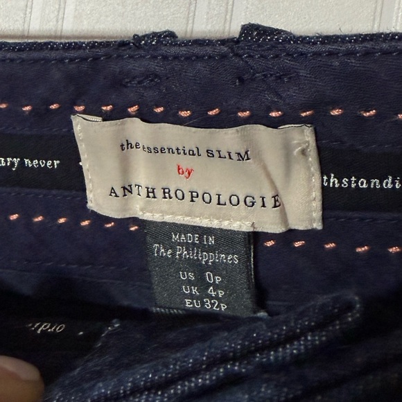 ANTHROPOLOGIE The Essential Slim Denim Split Hem Trousers Sz 0P & 4P - Picture 7 of 8